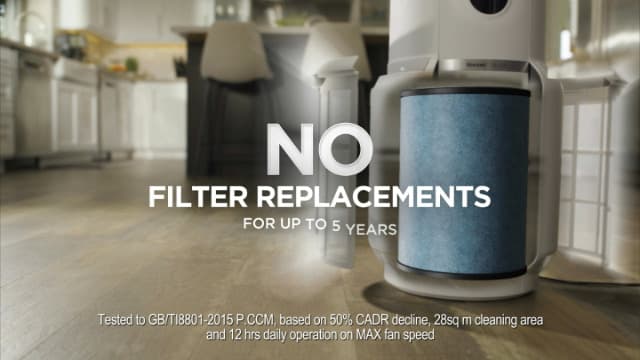 Shark NeverChange5 Air Purifier for Home, Bedroom, Room Coverage 60sqm, 5-Year HEPA Filter Traps 99.97% of Allergens including Dust, Pollen, Pet Dander, Auto Mode, Quiet, LED Display, White HP150UK