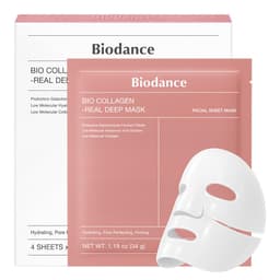 BIODANCE Bio-Collagen Real Deep Face Mask 4 Pcs | Hydrogel Overnight Mask | Pore Minimizing and Elasticity Improvement | Korean Face Mask for Glass Skin | Korean Skincare, Easter Gifts