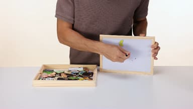 Jojoin 110 PCS Wooden Magnetic Puzzle - Magnetic Puzzle Board - Cute Animal Pattern Games Double Sided Jigsaw - Educational Drawing Easel Blackboard Wood Toys - Montessori Toys For Kids Up 3 Years Old - Blackboard Board deal on Amazon UK