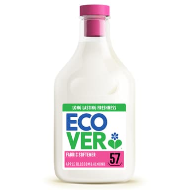 Ecover Concentrated Fabric Softener, Fabric Conditioner to Soften Your Clothes, Fresh Apple Blossom & Almond Scent 1 x 57 Washes, 1 x 1.43L