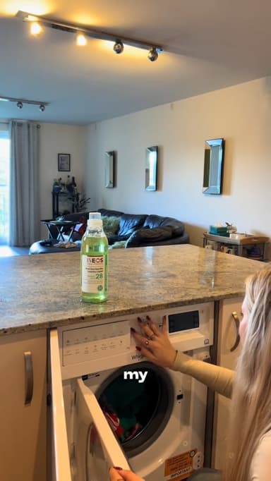 INEOS Next-Gen Non Bio Laundry Washing Liquid Detergent, 33 Washes (1L), High Performance Stain Remover For Clothes, Plant Powered, For Sensitive Skin, Geranium + Birch, Packaging May Vary