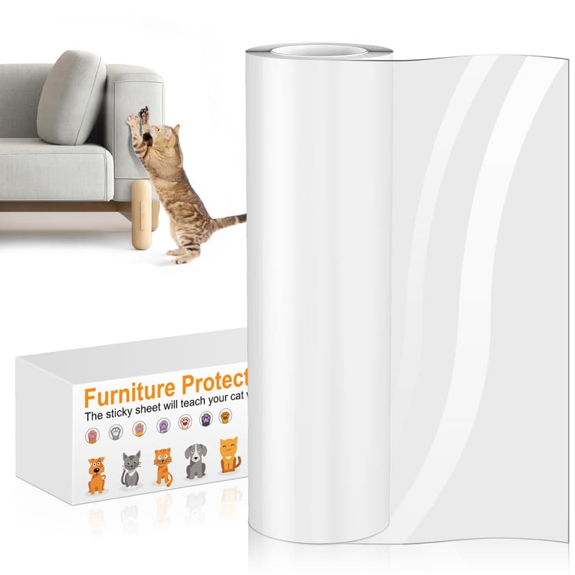 Cat Anti Scratch Tape (30cm x 5m) Transparent Anti Scratch Furniture Protector, Wear and Scratch Resistant Cat Scratch Deterrent Sticky Paws Tape for Carpet, Sofa, Couch, Door