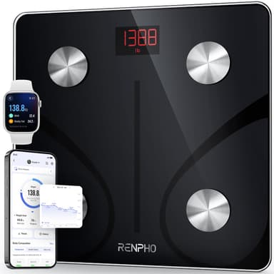 RENPHO Scales for Body Weight, Smart Weighing Scales Body Weight with App, Bluetooth Bathroom Scales for Fitness Tracking, High Accuracy Body Composition Monitor (ST/ST:LB/LB/KG) - Elis 1