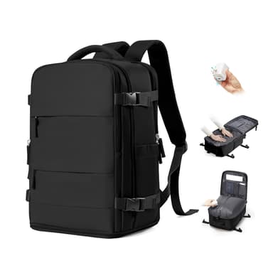 BJLFS Vacuum Backpack Travel Bag With Pump New Ryanair Cabin Bags 40x30x20 Underseat Carry On Baggage with Compression System For Flights Waterproof Laptop Backpack With USB Port and Shoe Compartment