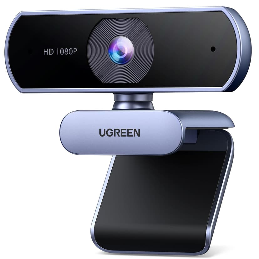 UGREEN Webcam for PC, Full HD 1080P/30fps Webcam for Laptop, Clear Stereo Audio Mics, Auto Light Correction, 85° View Web Cam USB Camera for Live Streaming, Video Calling, Conferences, Switch 2