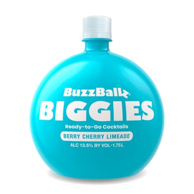 BuzzBallz Biggies Berry Cherry Limeade, Ready to Drink Berry Cocktail, 13.5% ABV, 1.75l, Ideal for Parties, Pre Mixed Cocktail Made from Vodka, Cherry, Blue Raspberry & Lime