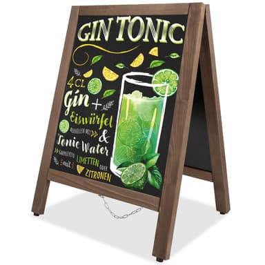 VAIIGO A Board Pavement Sign A Frame Chalkboard Sign Board Magnetic 43x65cm Double Sided Pavement Board Sandwich Board Signs Outdoor Blackboard for Restaurant, Business, Wedding(Small), Brown - Blackboard Board deal on Amazon UK