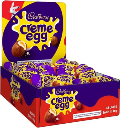 Cadbury Milk Chocolate Creme Eggs, Bulk Pack, Perfect for Easter Egg Hunts, 40 g (Pack of 48)