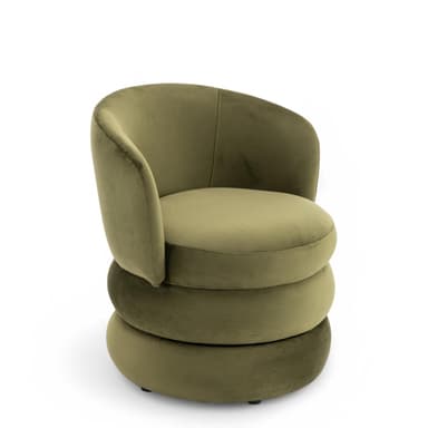 TILLY Velvet Swivel Cuddle Chair – Sage Green Velvet Armchair and Snuggle Seat, Ideal Swivel Accent Piece or Cuddle Chair for Bedroom and Living Room, Perfect Vibrant Design for Modern Interiors