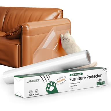 LANBEIDE Anti Scratch Furniture Protector - Cat Sofa Protector, Door Protector Dog Scratch Single Side Deterrent Tape Plastic Cover (30cm x 3m)