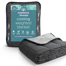 Silentnight Restore Cooling Weighted Blanket - 6.8kg Heavy Stress Insomnia Anxiety Relief Weighted Blanket for Adults with Innovative Cooling Fabric for Night Sweats Hot Flushes - 150x200cm