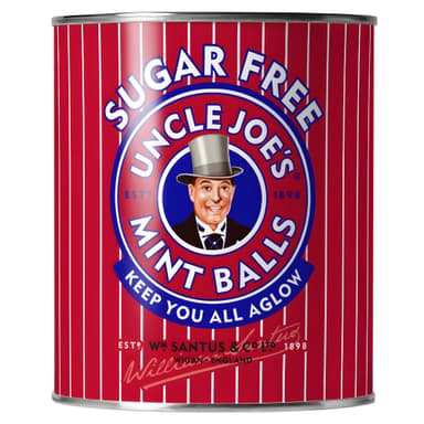 Uncle Joe's | Sugar Free Mint Balls | 120g Tin | Vegan | Free From Artificial Colours | Guilt-Free Treat
