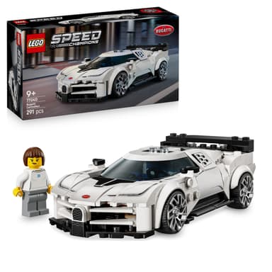 LEGO Speed Champions Bugatti Centodieci Hyper Sports Car Toy - Car Model Kit with a Driver Minifigure - Birthday Gift for 9+ Year Old Boys - 77240