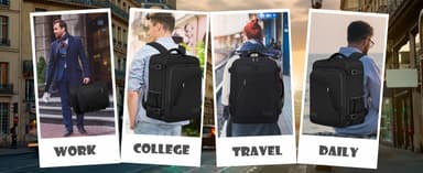 WENIG Ryanair Cabin Bags 40x30x20 Underseat 24L Small Travel Backpack Cabin Size Rucksack for Plane Hand Luggage Backpack Flight Bag Ryan Air Cabin Bag Fit 14 Inch Laptop with USB Charging Port-Black