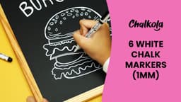 Chalkola White Chalk Pens - White Dry Erase Liquid Chalk Pens for Chalkboard, Blackboard, Window, Bistro, Car Glass, Board, Signs - 1mm Extra Fine Tip Chalkboard Chalk Markers