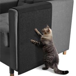 Navaris Cat Scratch Sofa Protector - Durable Sisal Pad - Scratcher Mat to Stop Cats Scratching Furniture - Indoor Cat Scratch Pads Suitable for All Sofas - Black