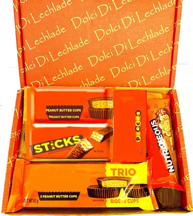 American Chocolate Gift Box Peanut Butter Set by Dolci Di Lechlade Nut Pieces Cups Bar Sweets Mothers Day Present Chocolates Sweet Easter Birthday