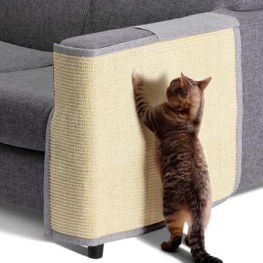 Navaris Cat Scratch Mat Sofa Shield - Natural Sisal Furniture Protector Scratching Pad for Cats - Scratch Carpet for Couch, Sofa, Chair - Left