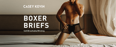 Casey Kevin Men Sexy Mesh Boxer Briefs Stretch Breathable Shorts Hipsters Trunk Underwear,RED-M