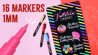 Chalkola Extra Fine Tip Chalk Markers for Blackboard & Glass (Pack of 16, 1mm Point) | Window Markers, Liquid Chalk Pens for Acrylic Dry Erase Board, Mirror, Car | Thin Chalkboard Markers Erasable - Blackboard Board deal on Amazon UK